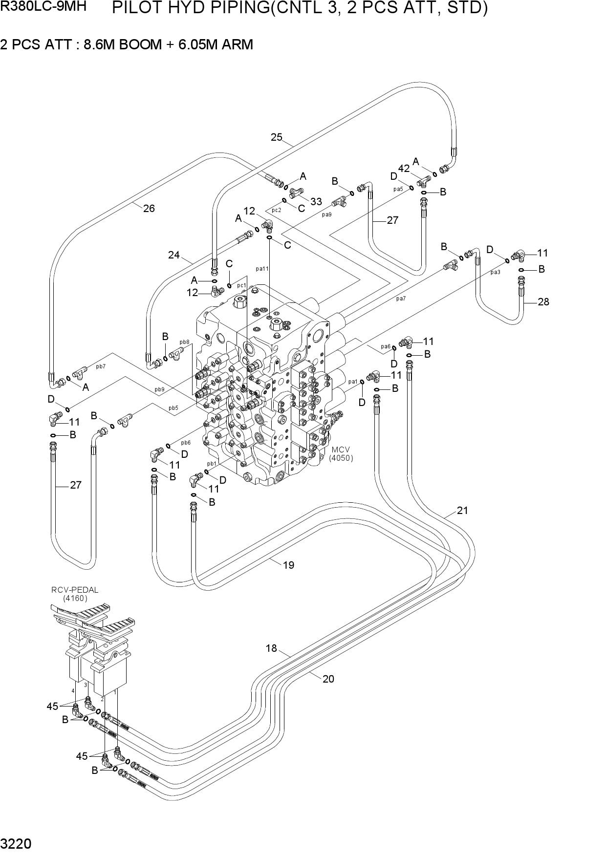 PILOT HYD PIPING(CNTL 3, 2 PCS ATT, STD)