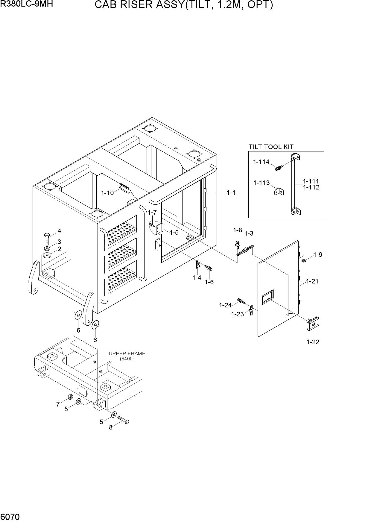 CAB RISER ASSY(TILT, 1.2M, OPT)