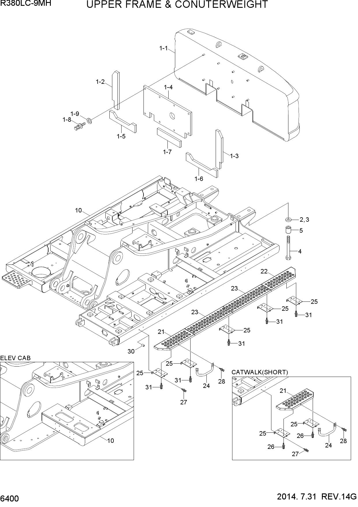 UPPER FRAME & COUNTERWEIGHT