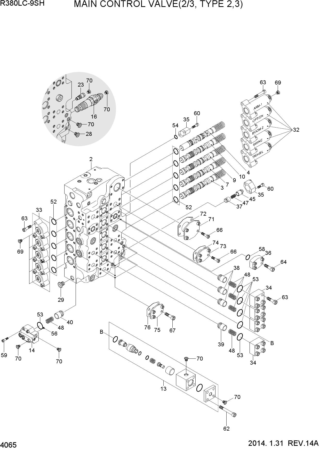 MAIN CONTROL VALVE(2/3, TYPE 2,3)