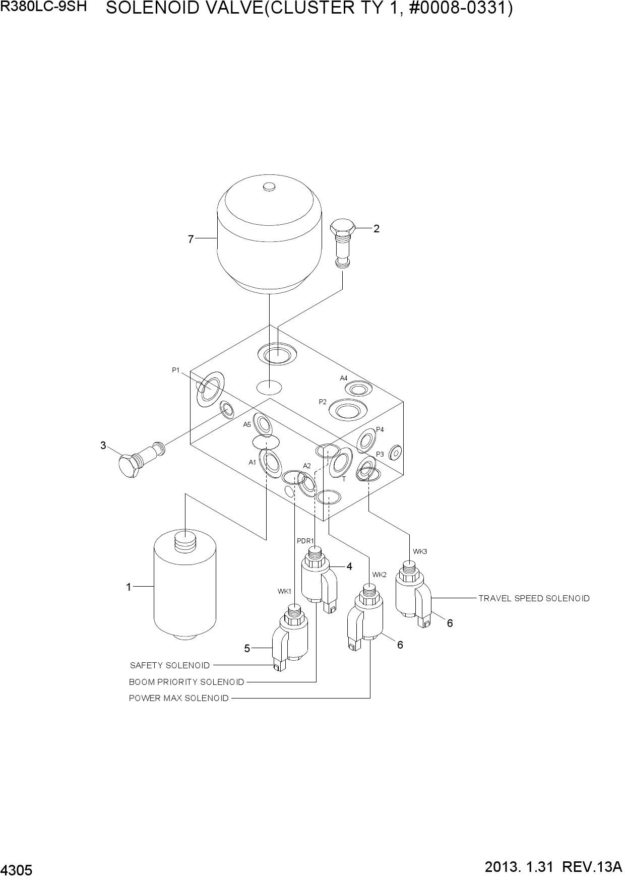 SOLENOID VALVE(CLUSTER TY 1, #0008-0331)