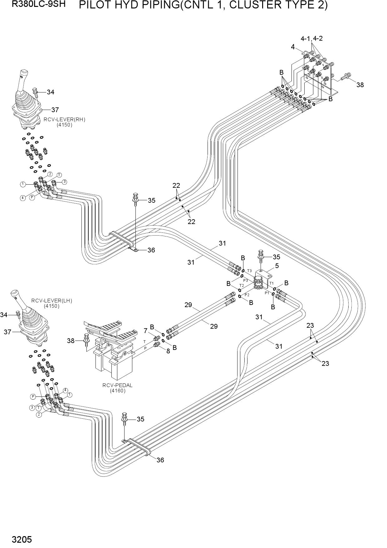 PILOT HYD PIPING(CNTL 1, CLUSTER TYPE 2)