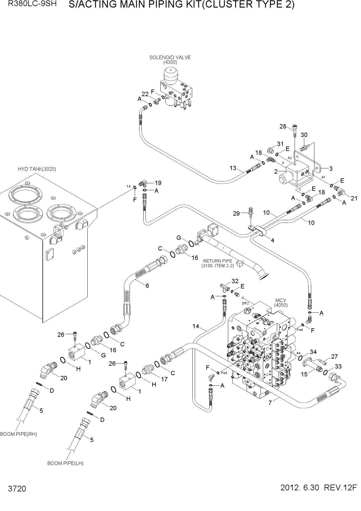 S/ACTING MAIN PIPING KIT(CLUSTER TYPE 2)