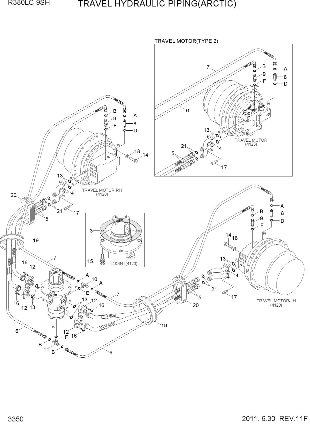TRAVEL HYDRAULIC PIPING(ARCTIC)