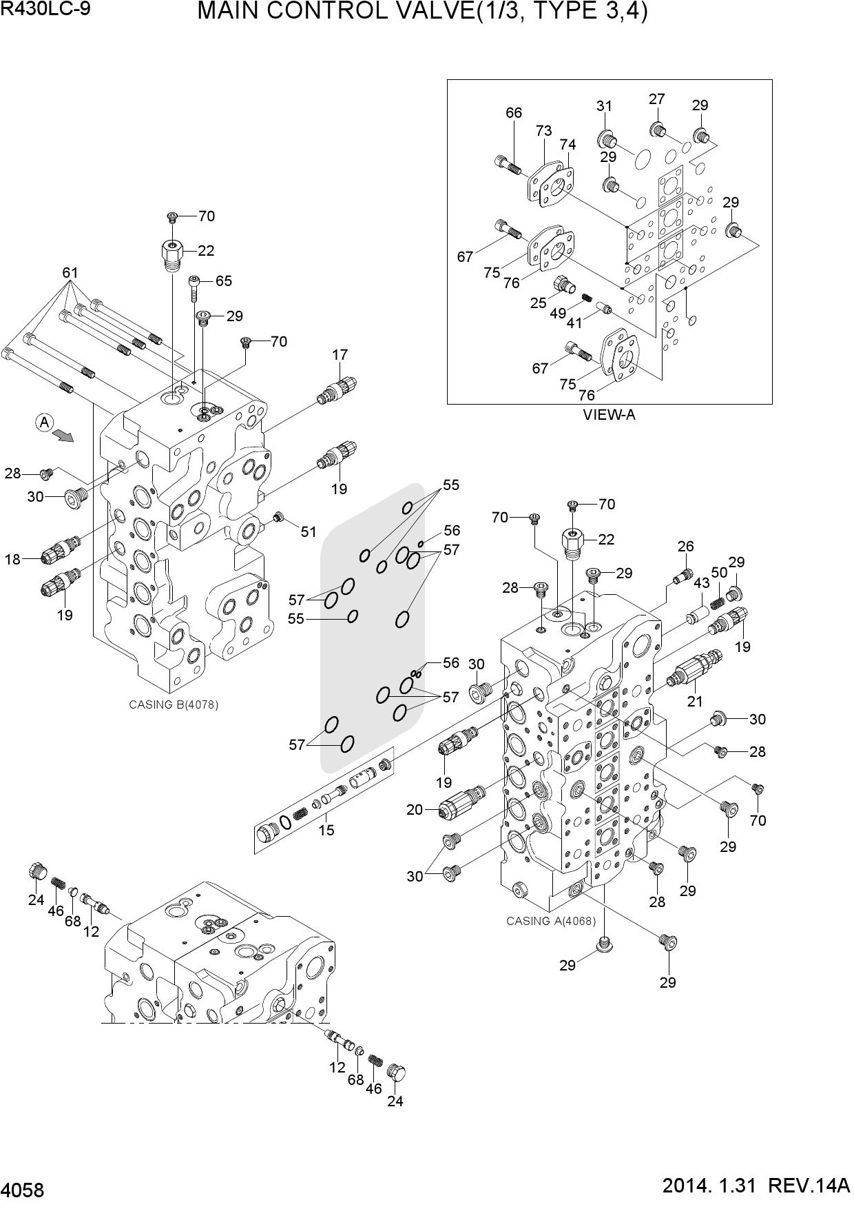 MAIN CONTROL VALVE(1/3, TYPE 3,4)