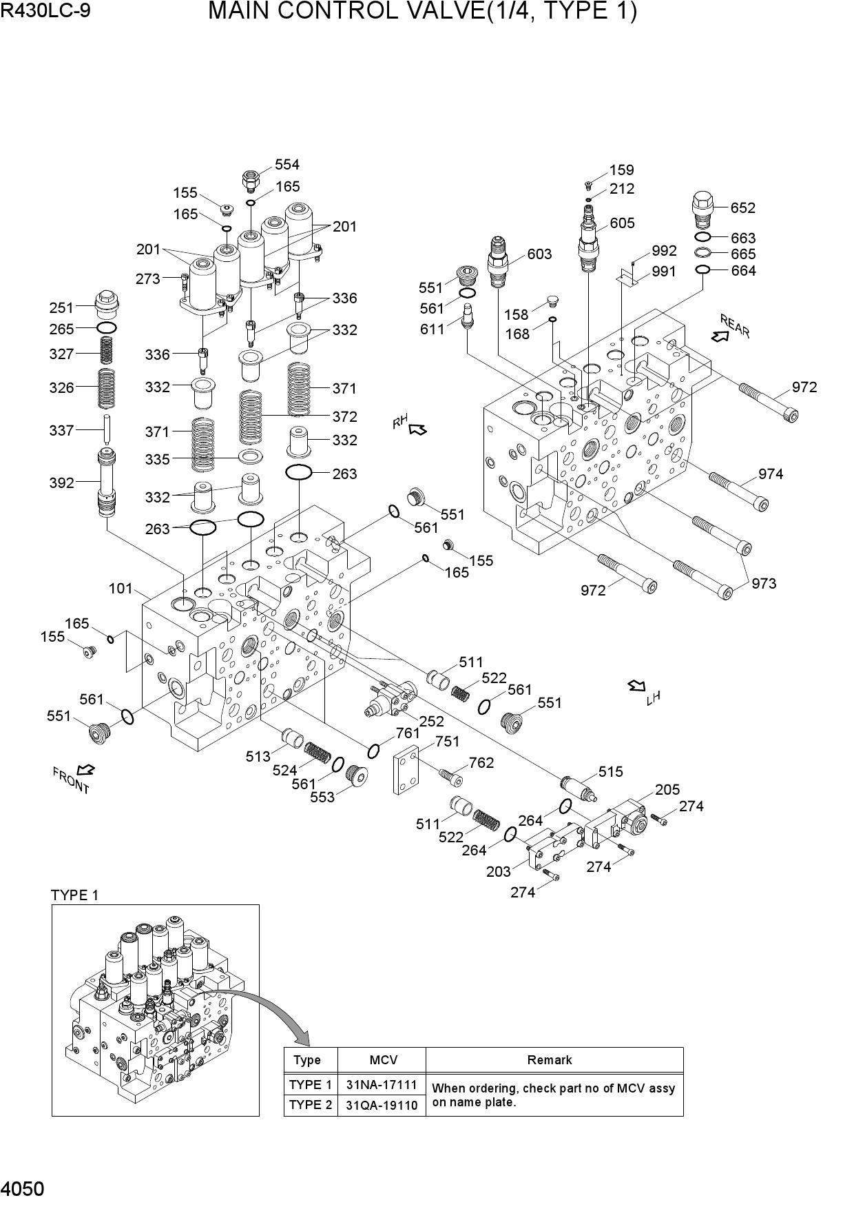 MAIN CONTROL VALVE(1/4, TYPE 1)