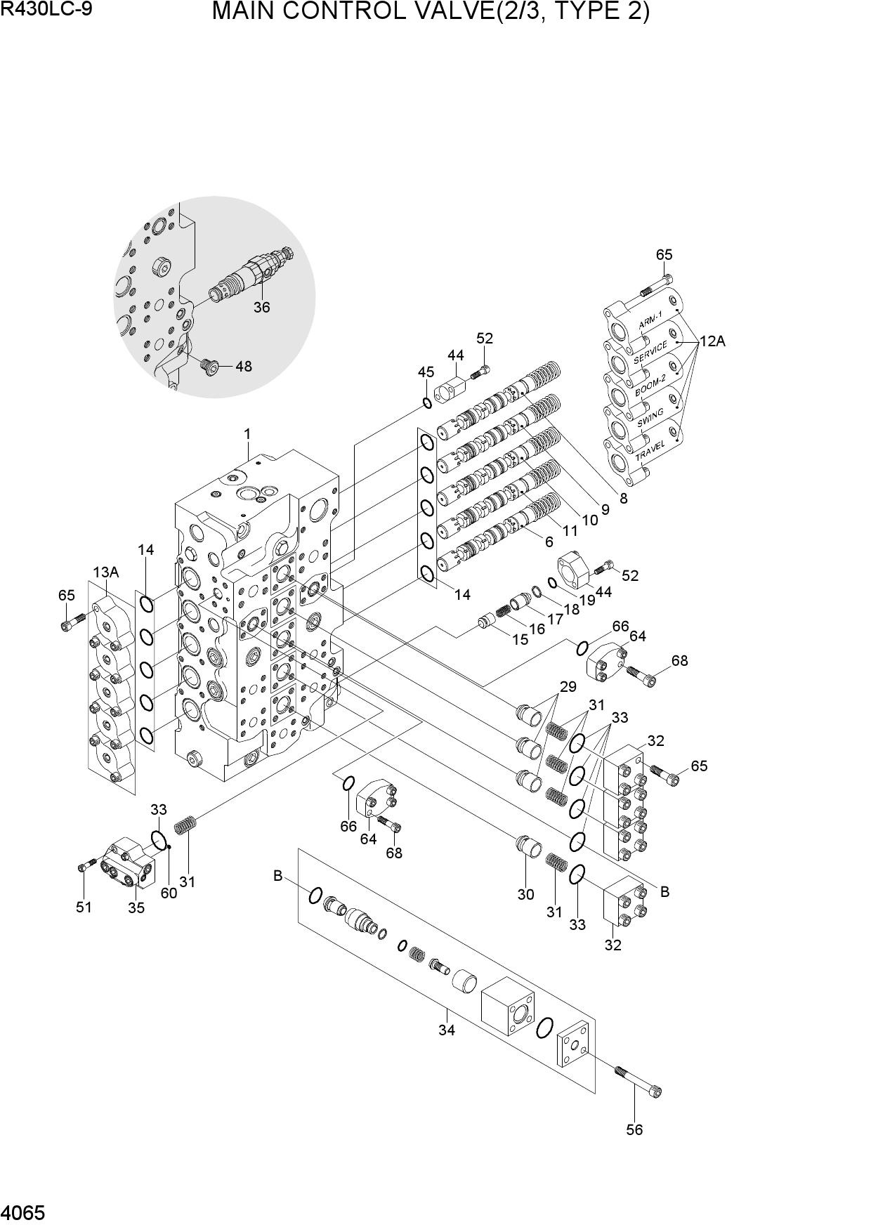 MAIN CONTROL VALVE(2/3, TYPE 2)