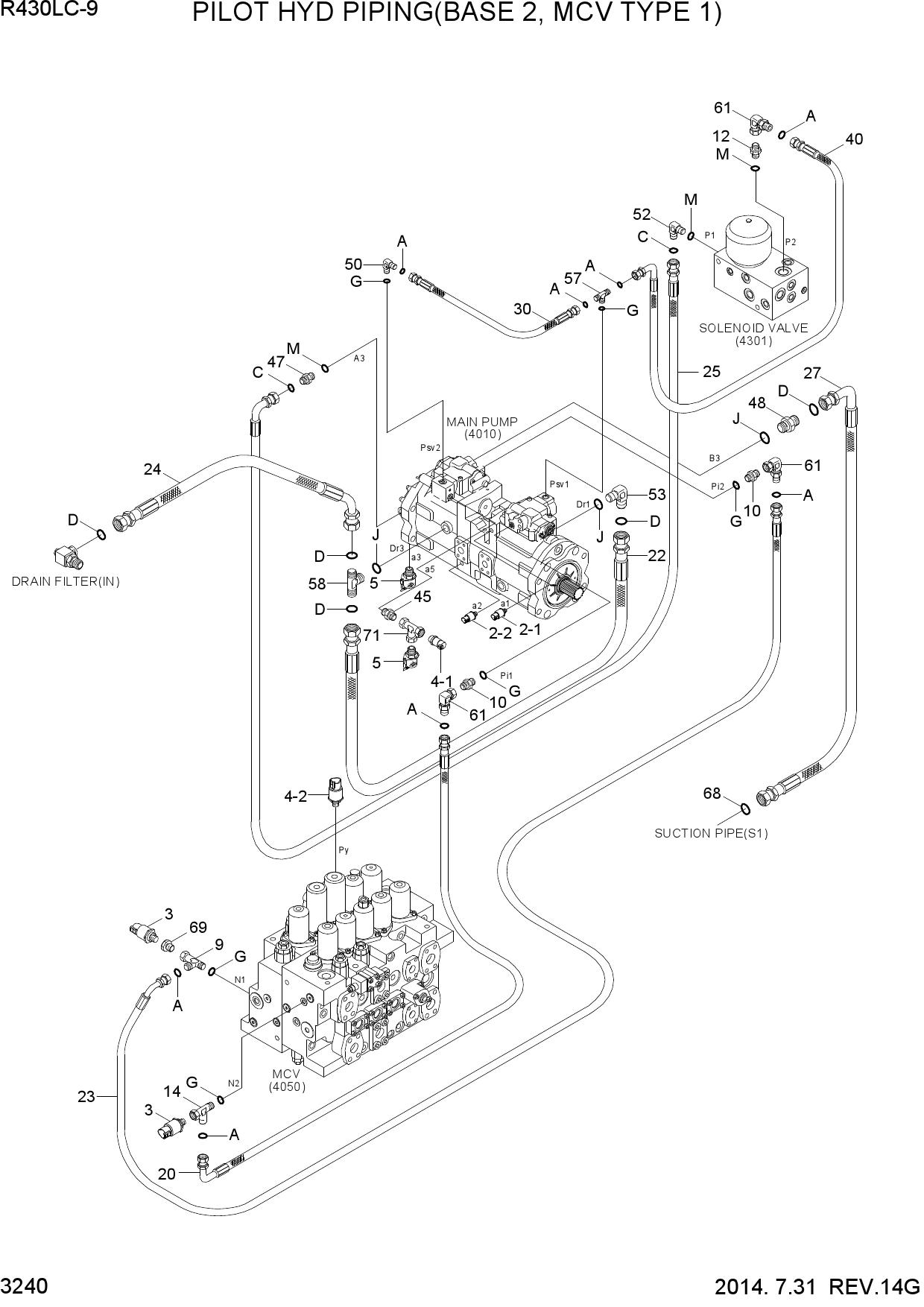 PILOT HYD PIPING(BASE 2, MCV TYPE 1)