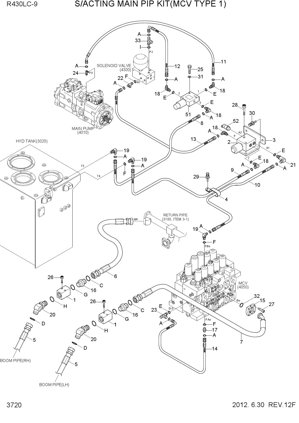 S/ACTING MAIN PIP KIT(MCV TYPE 1)