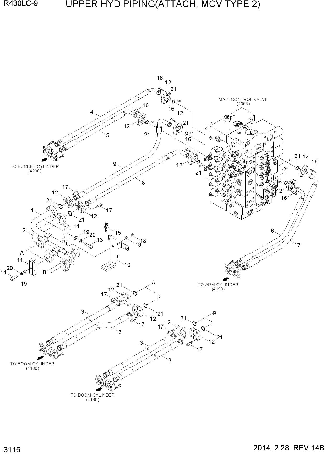 UPPER HYD PIPING(ATTACH, MCV TYPE 2)