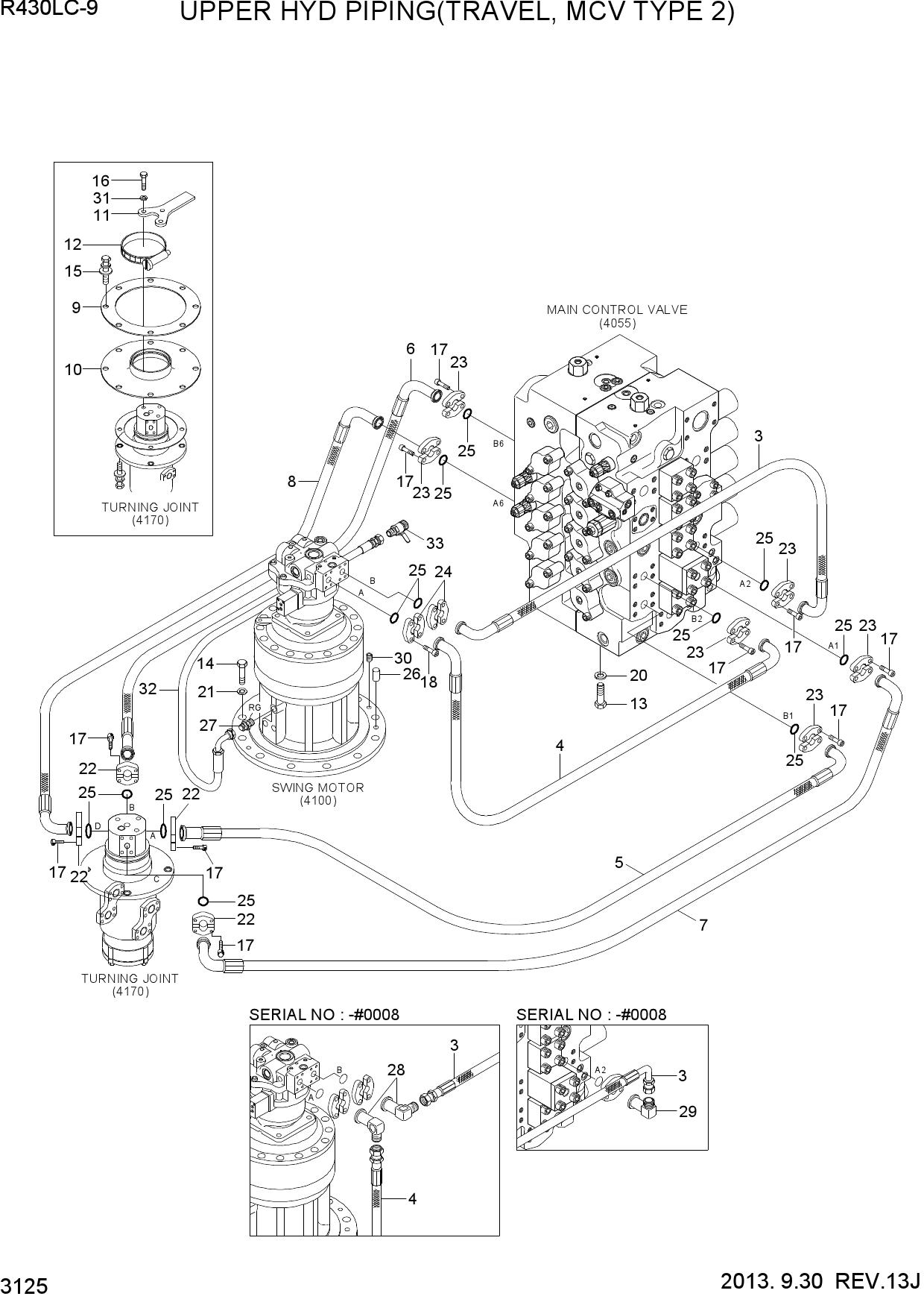 UPPER HYD PIPING(TRAVEL, MCV TYPE 2)