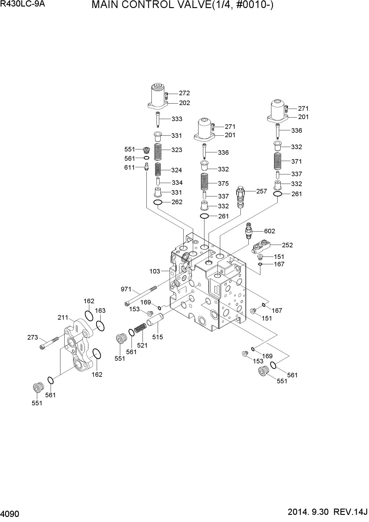 MAIN CONTROL VALVE(1/4, #0010-)