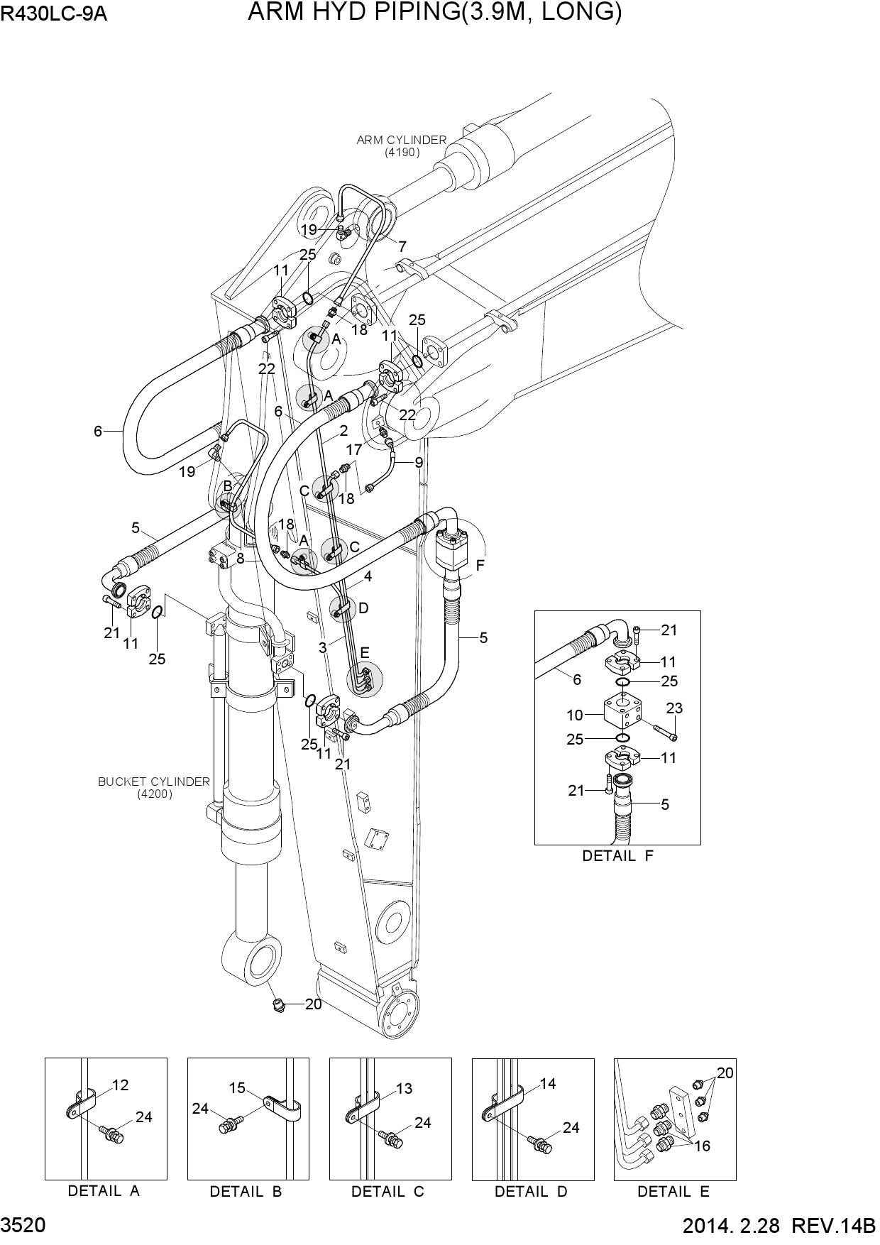 ARM HYD PIPING(3.9M, LONG)