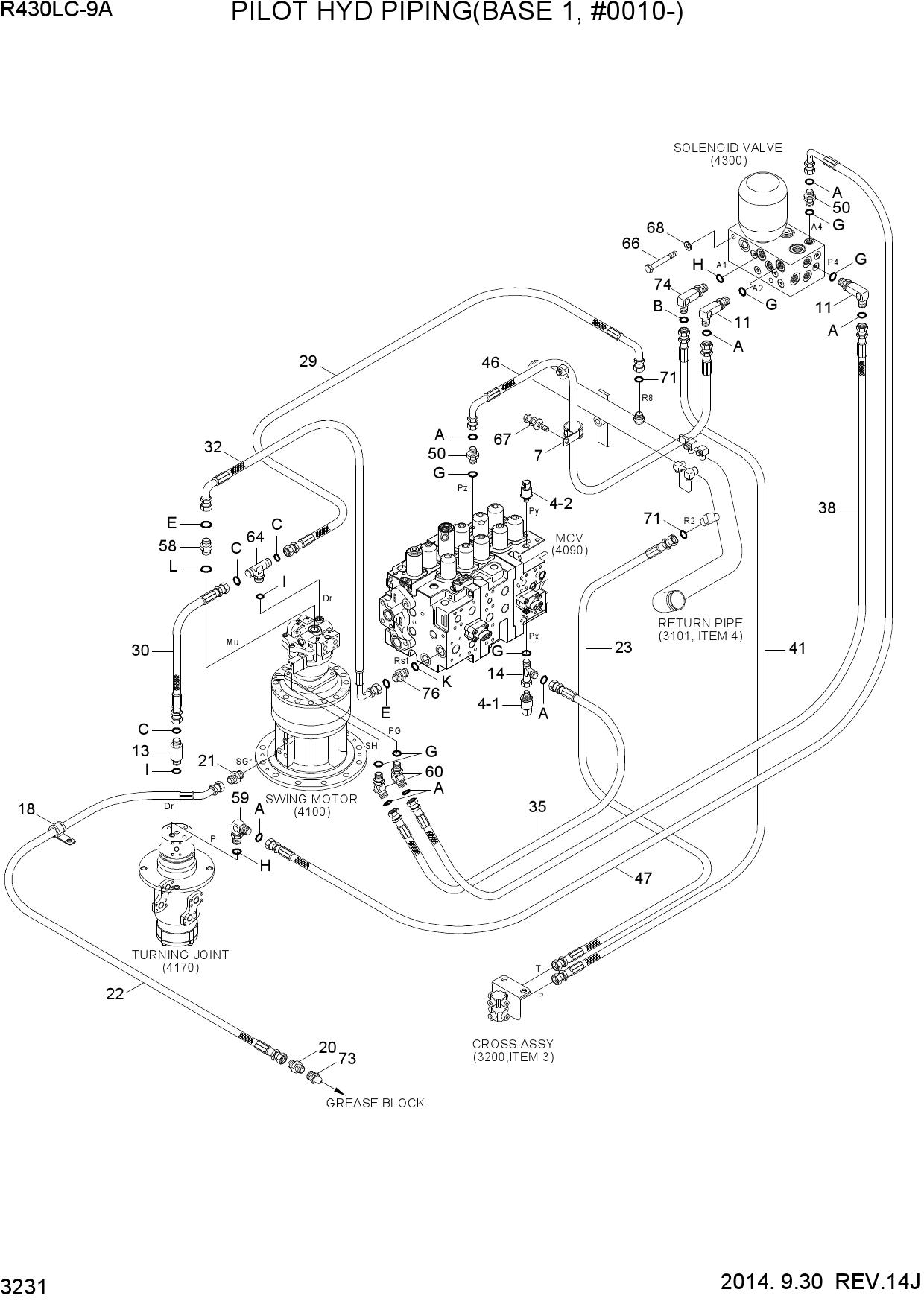 PILOT HYD PIPING(BASE 1, #0010-)