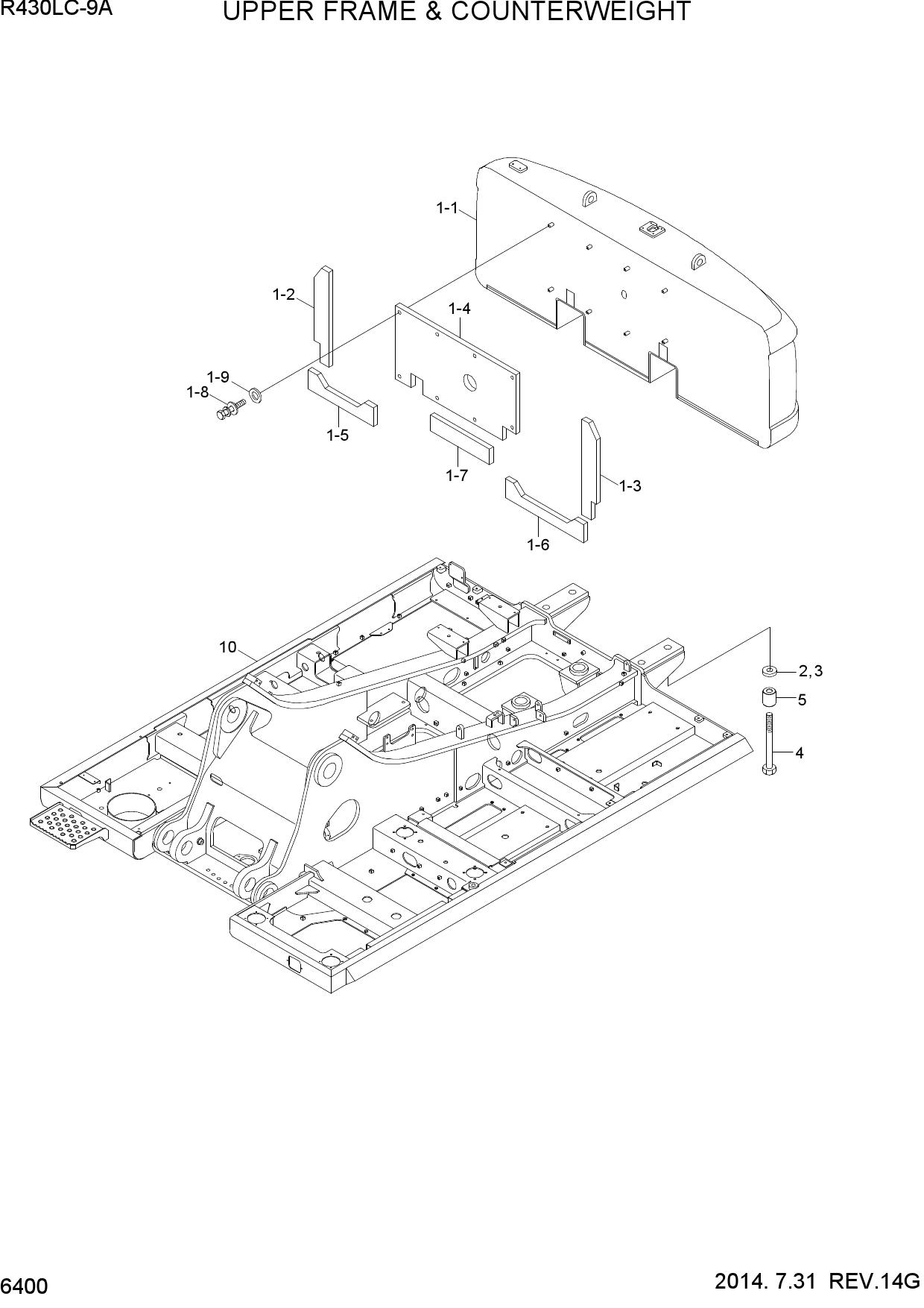 UPPER FRAME & COUNTERWEIGHT