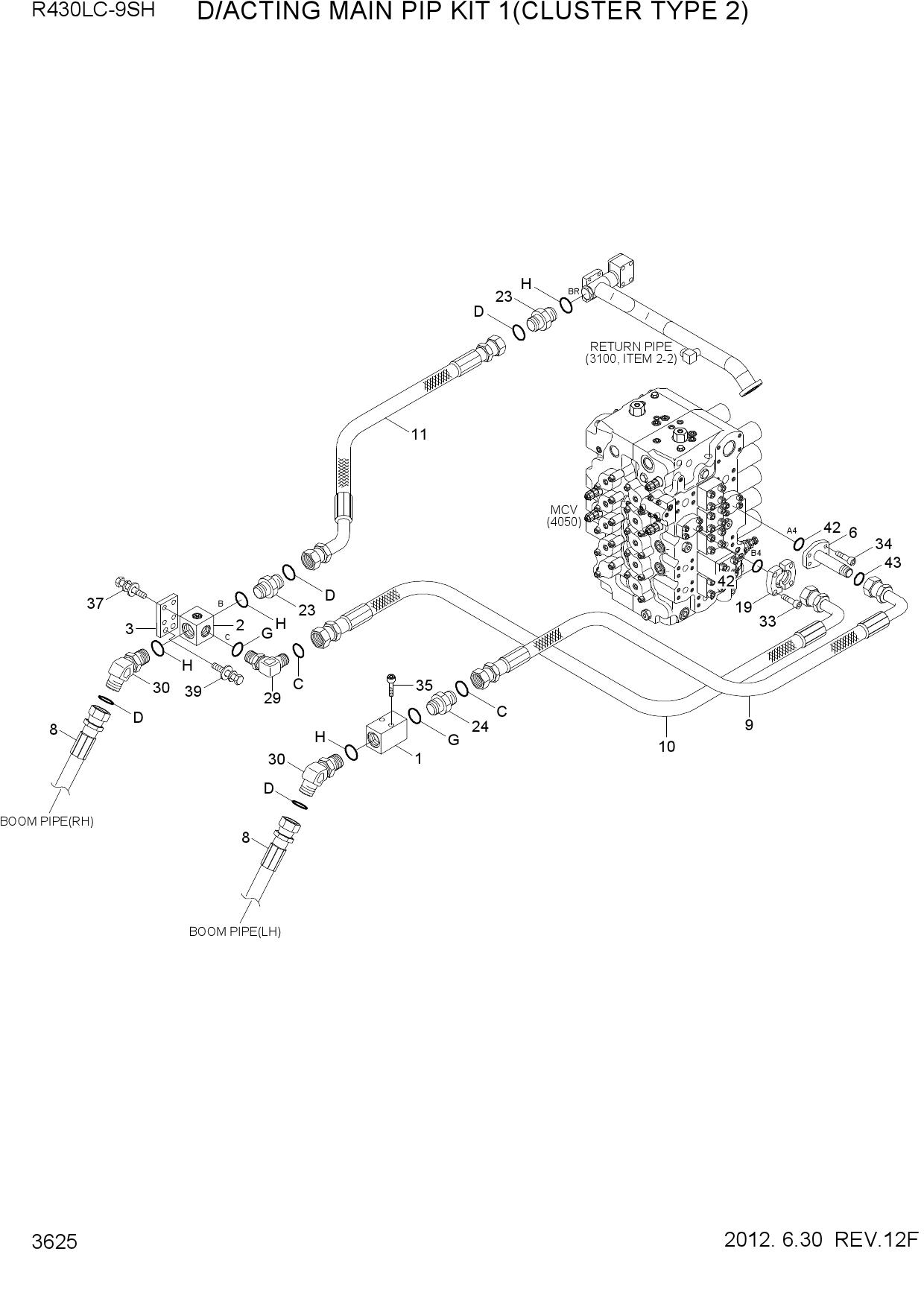 D/ACTING MAIN PIP KIT 1(CLUSTER TYPE 2)