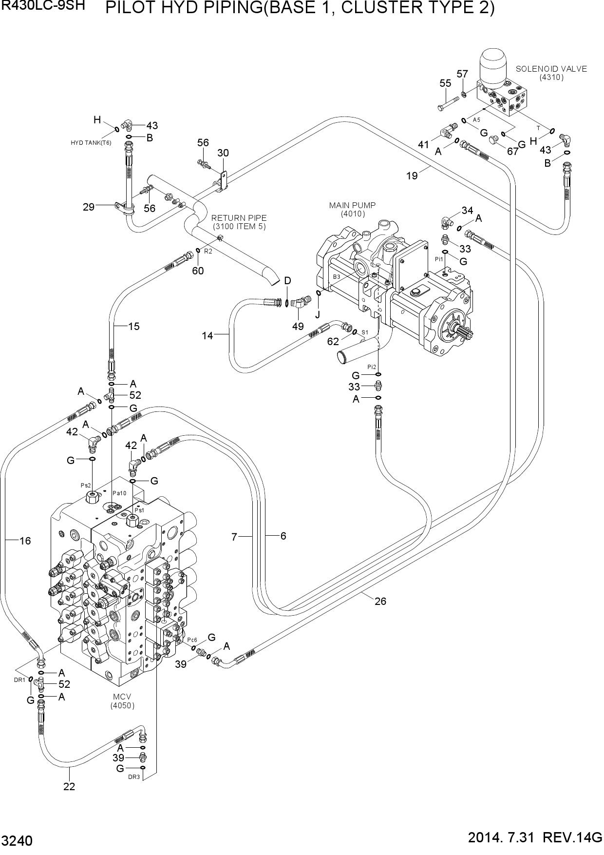 PILOT HYD PIPING(BASE 1, CLUSTER TYPE 2)