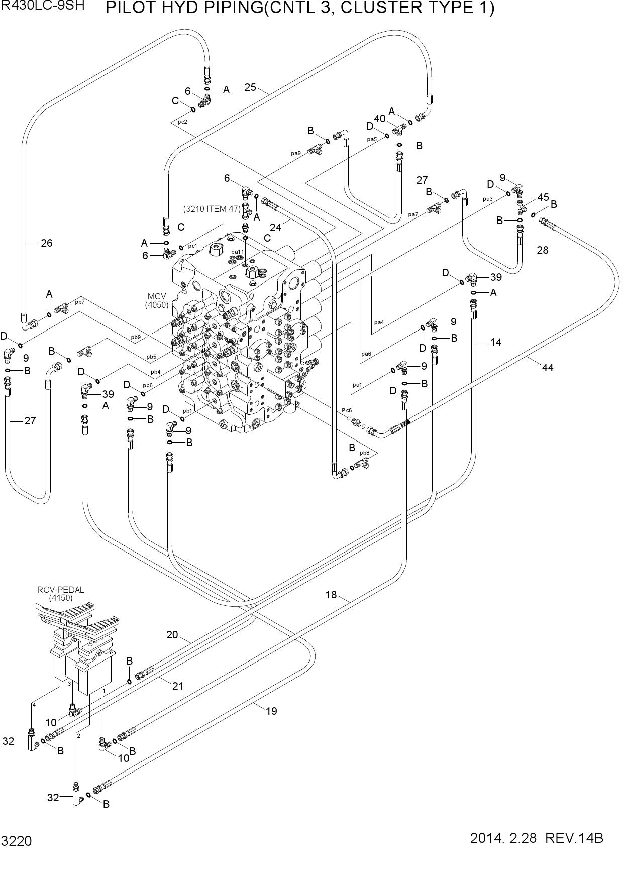 PILOT HYD PIPING(CNTL 3, CLUSTER TYPE 1)