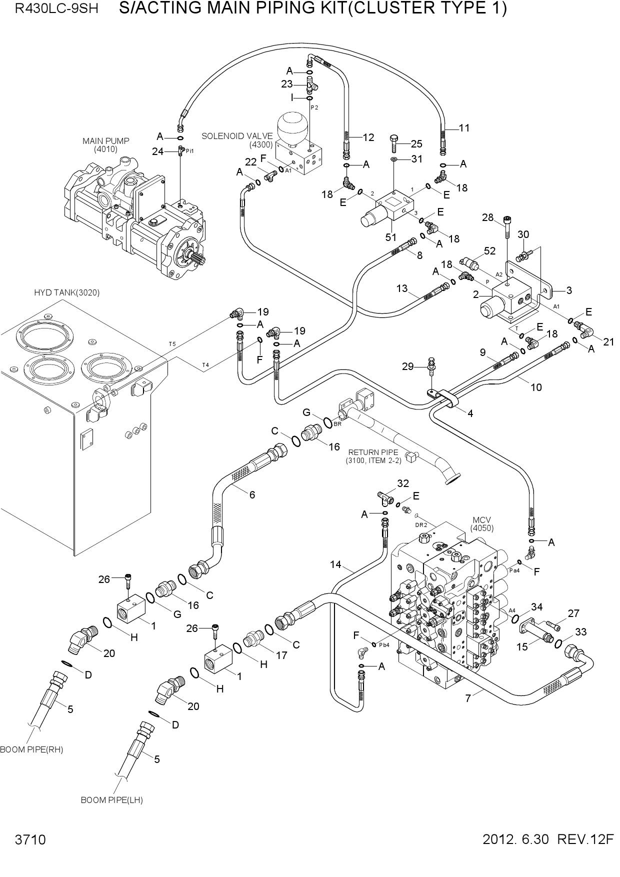 S/ACTING MAIN PIPING KIT(CLUSTER TYPE 1)