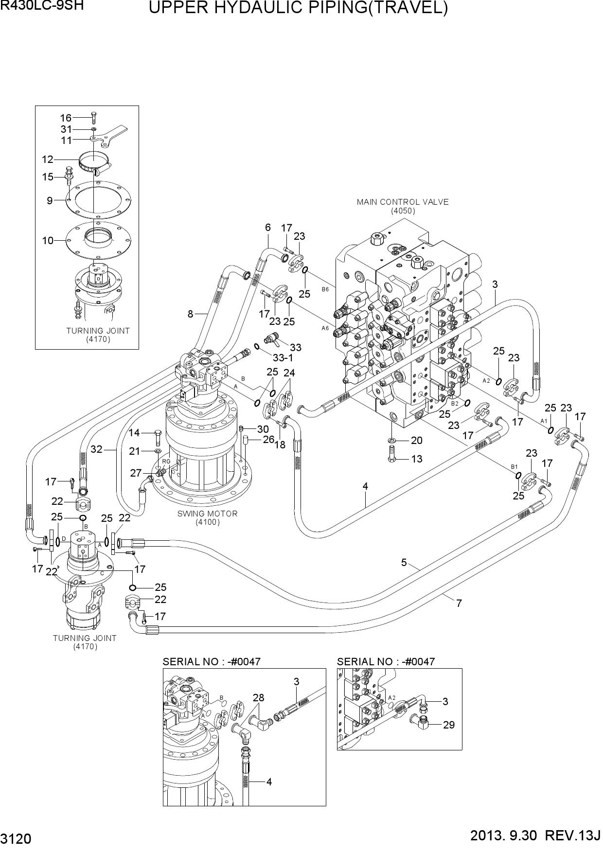 UPPER HYDRAULIC PIPING(TRAVEL)