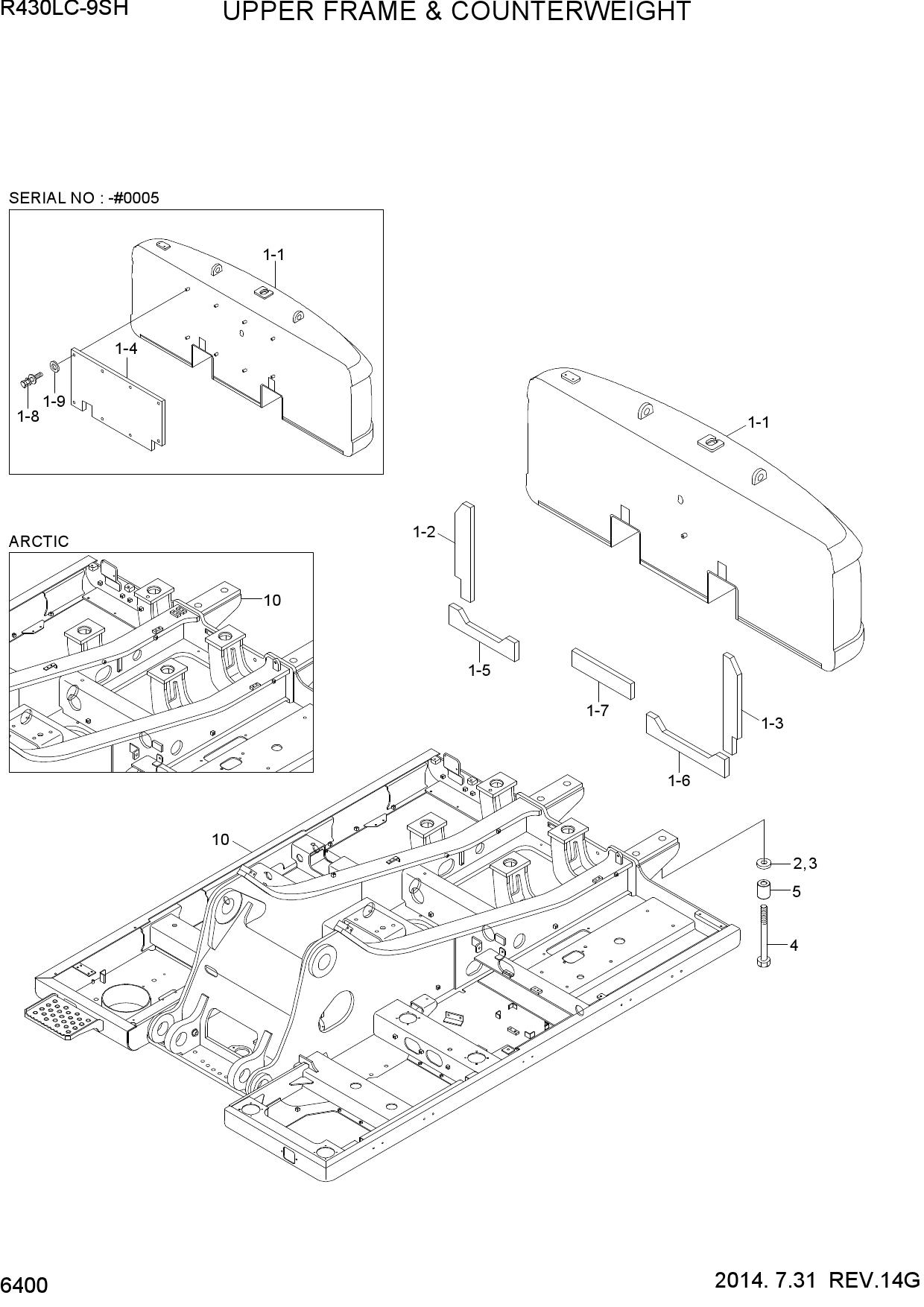 UPPER FRAME & COUNTERWEIGHT
