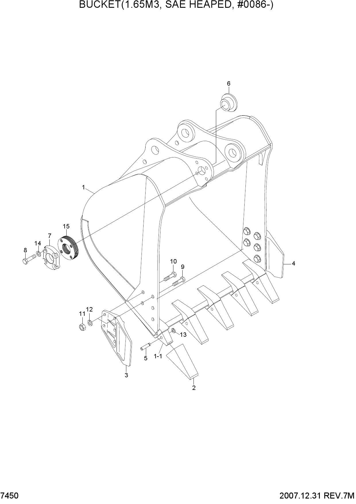BUCKET(1.65M3 SAE HEAPED, #0086-)