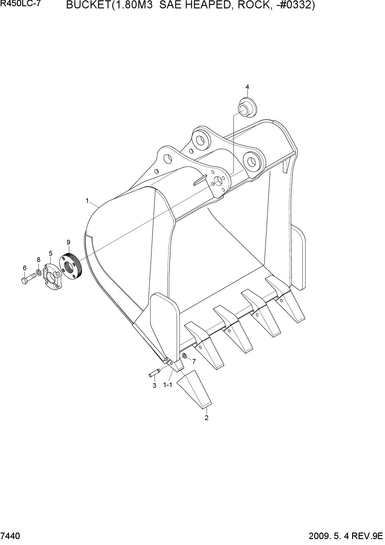 BUCKET(1.80M3 SAE HEAPED, ROCK, -#0332)