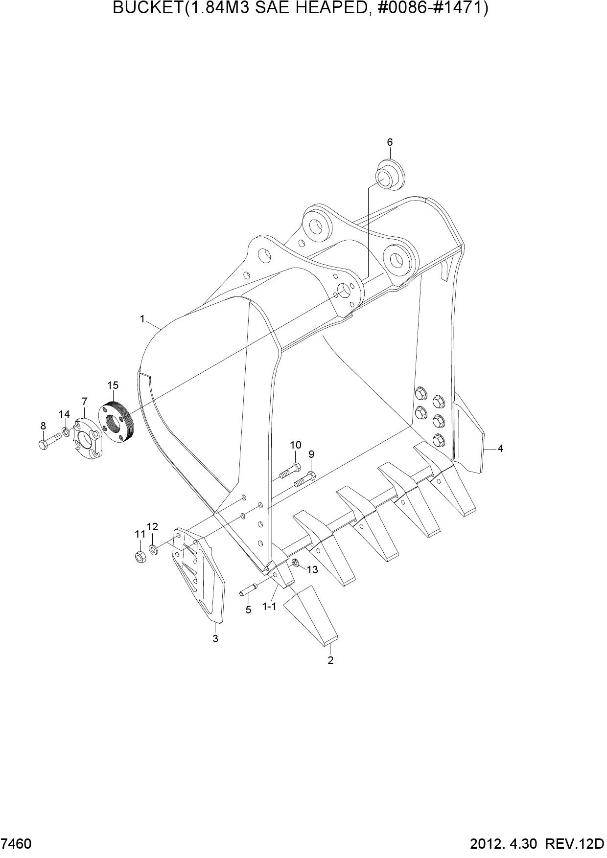 BUCKET(1.84M3 SAE HEAPED, #0086-#1471)
