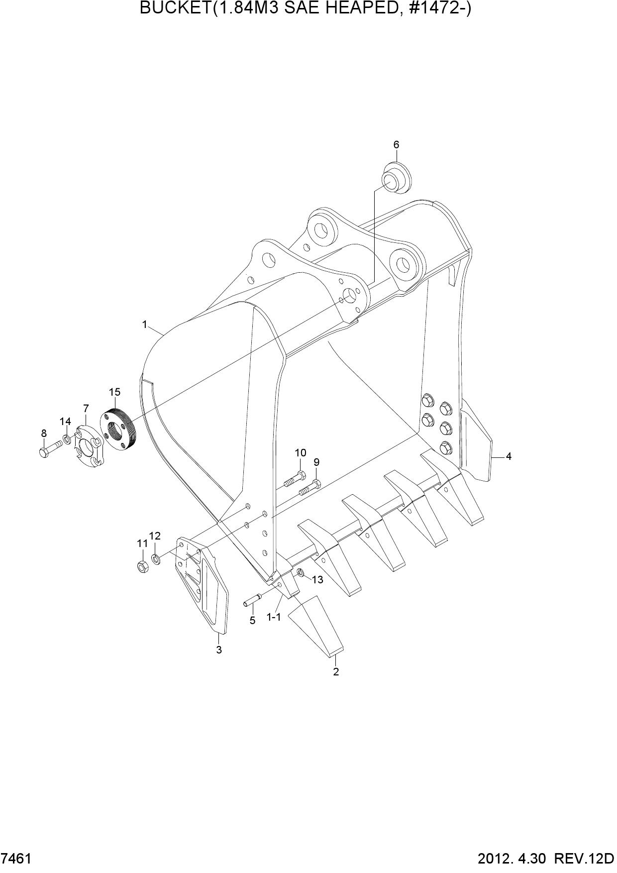 BUCKET(1.84M3 SAE HEAPED, #1472-)