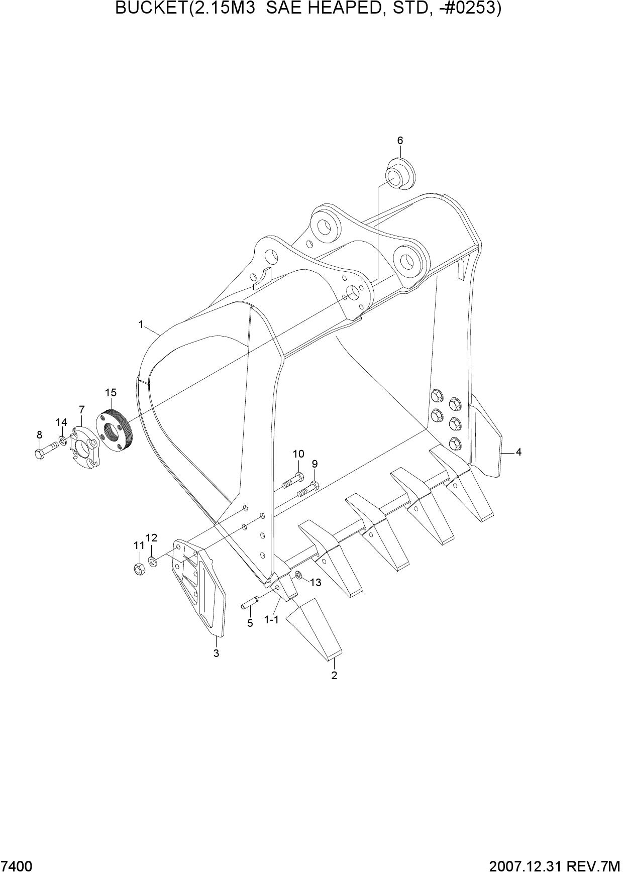 BUCKET(2.15M3 SAE HEAPED, STD, -#0253)