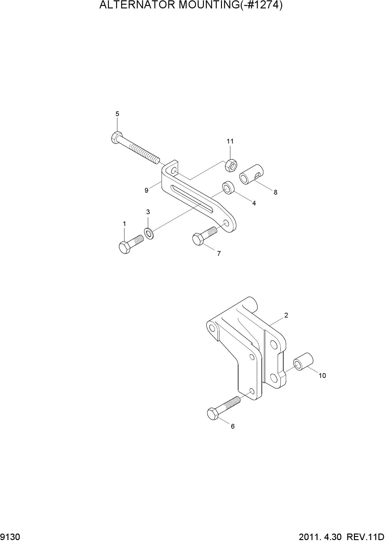 ALTERNATOR MOUNTING(-#1274)