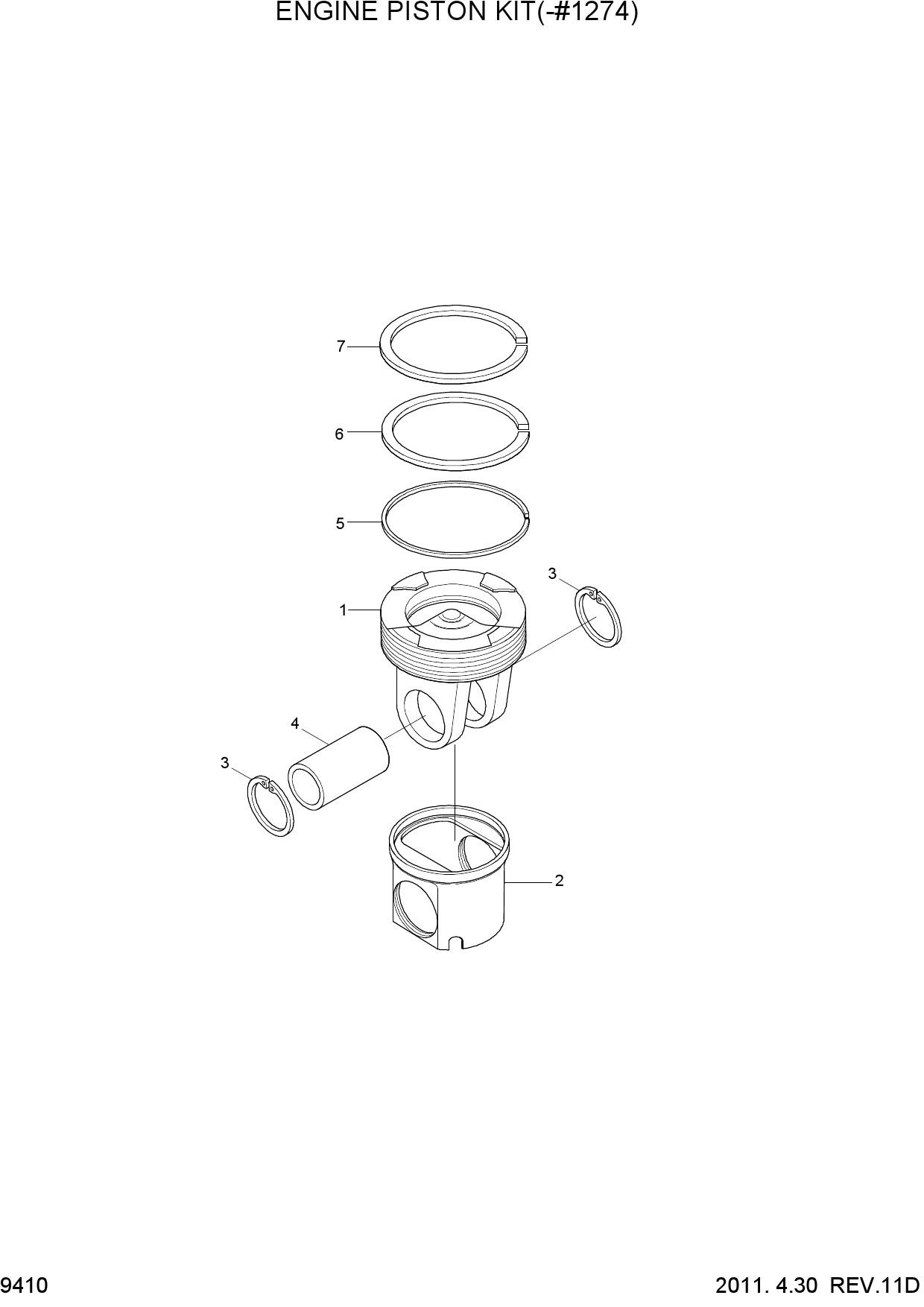 ENGINE PISTON KIT(-#1274)