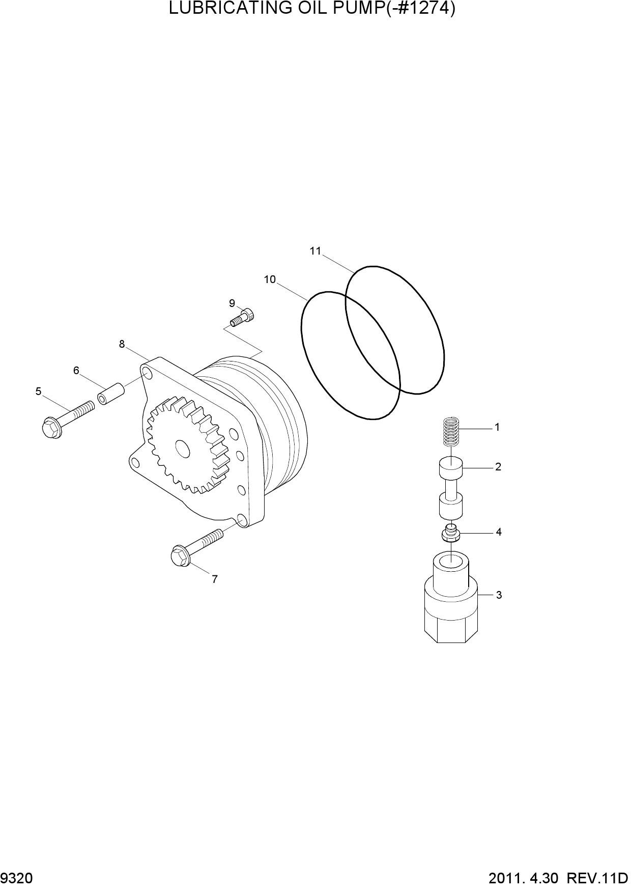 LUBRICATING OIL PUMP(-#1274)