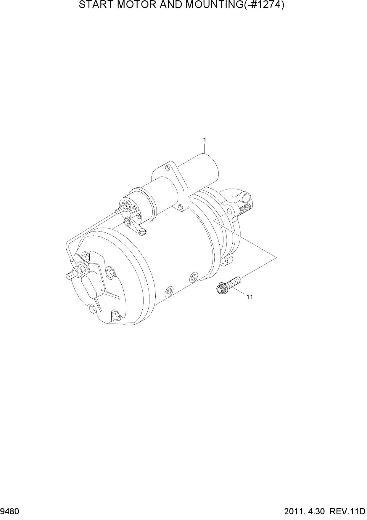 START MOTOR AND MOUNTING(-#1274)
