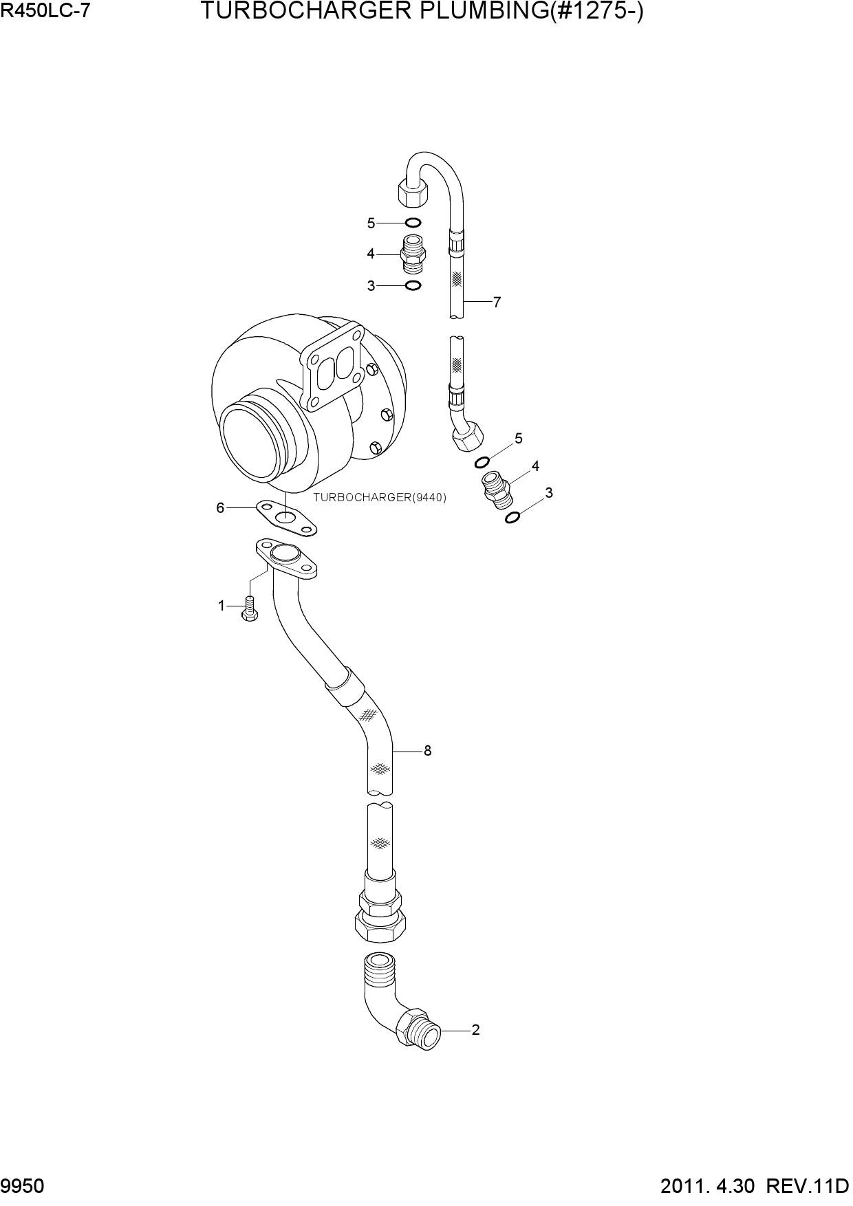 TURBOCHARGER PLUMBING(#1275-)