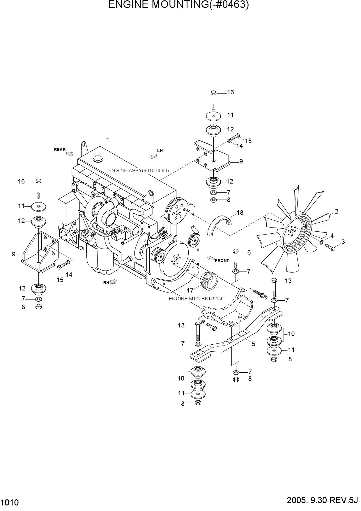 ENGINE MOUNTING(-#0463)
