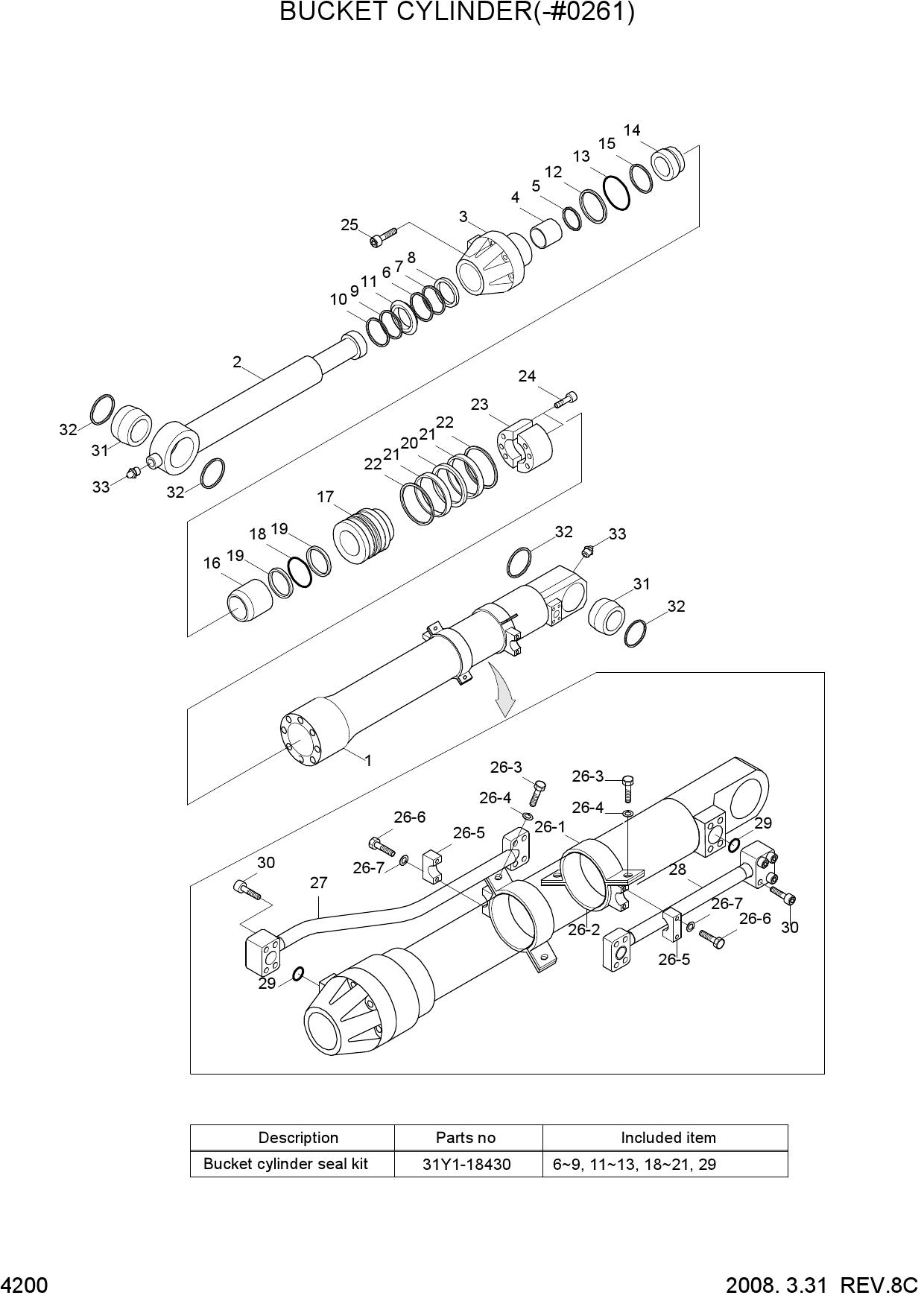 BUCKET CYLINDER(-#0261)