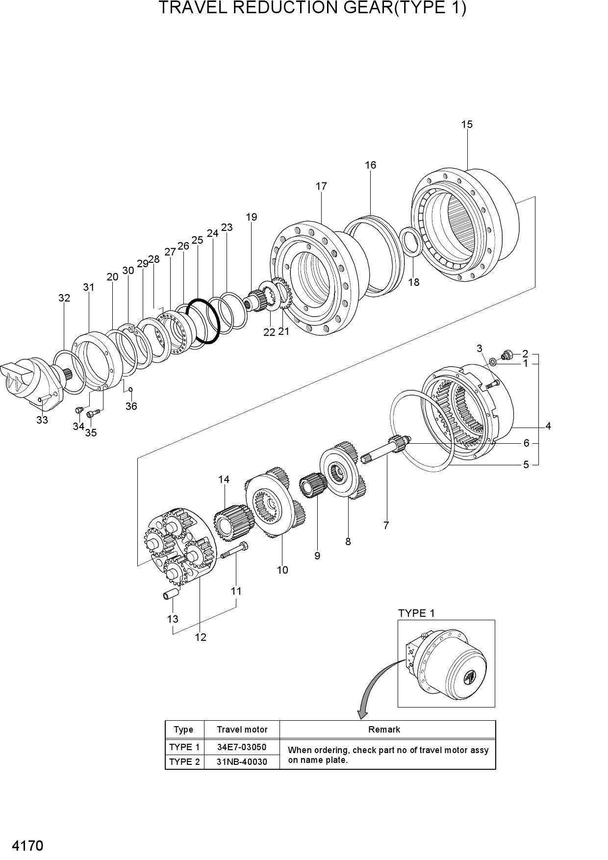 TRAVEL REDUCTION GEAR(TYPE 1)