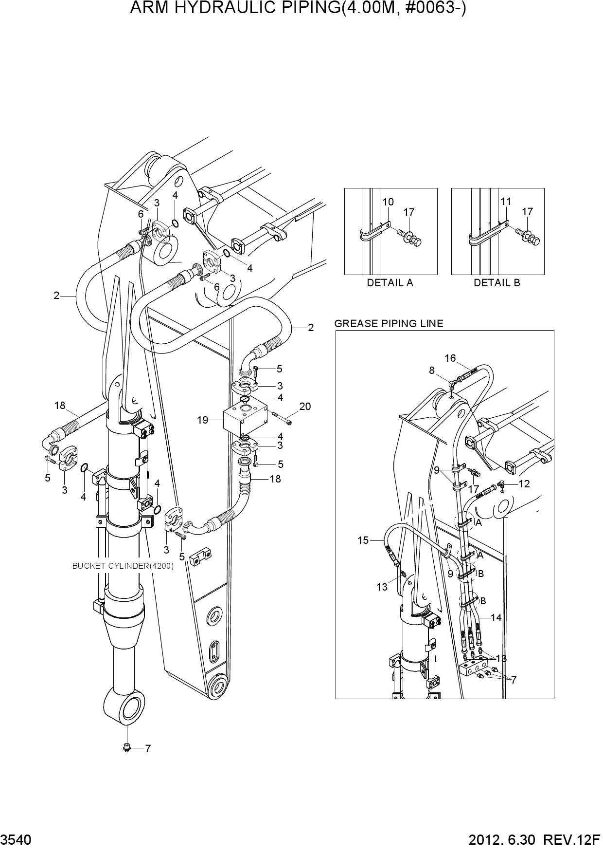 ARM HYDRAULIC PIPING(4.00M, #0063-)