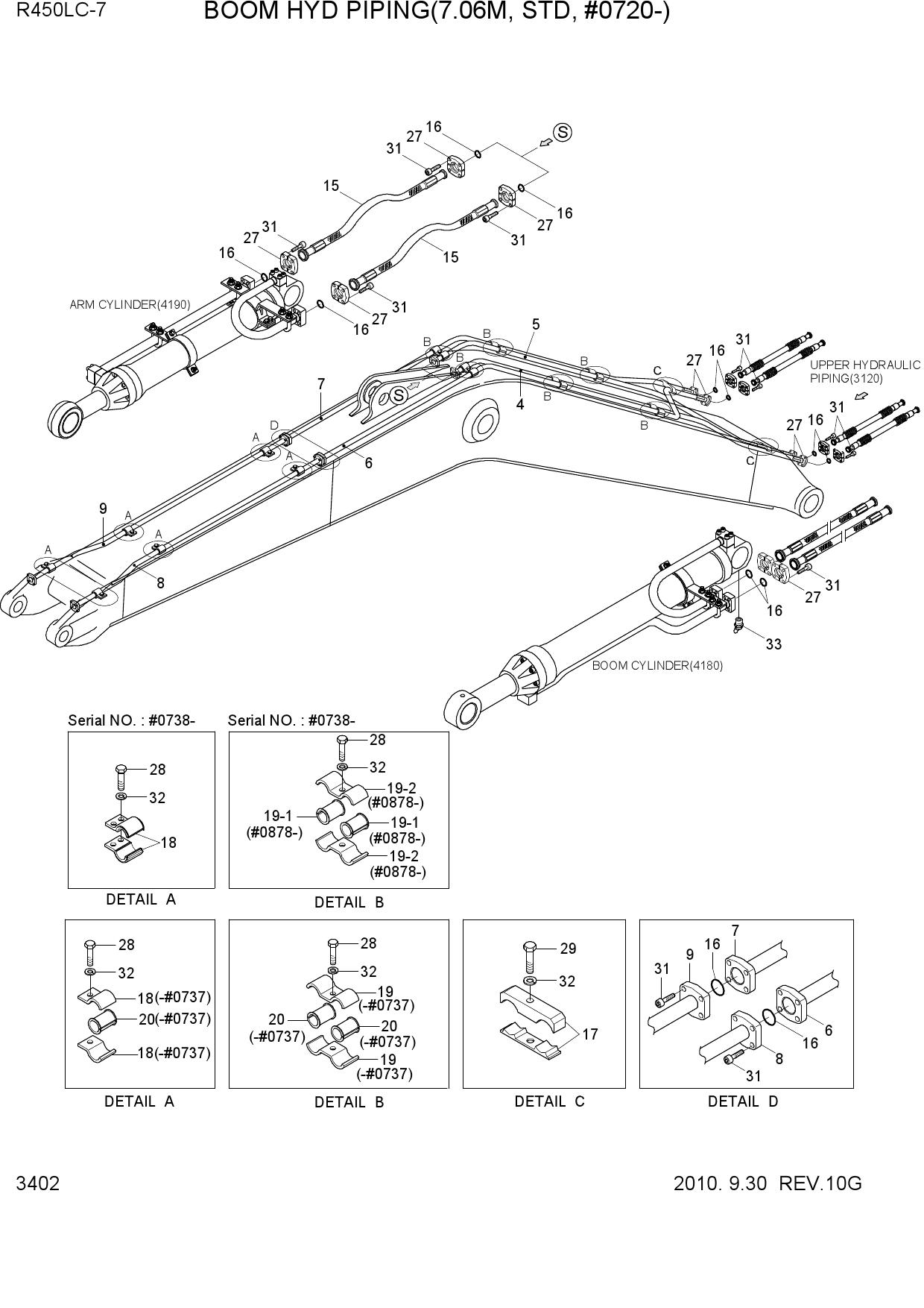 BOOM HYD PIPING(7.06M, STD, #0720-)