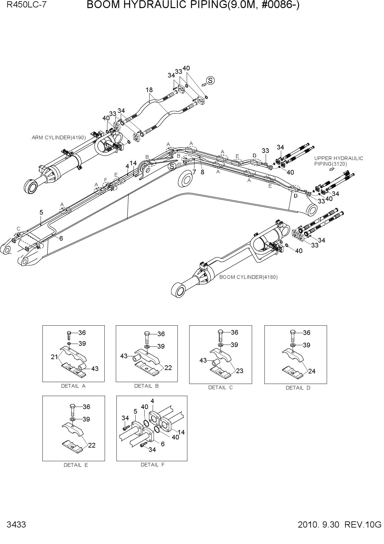 BOOM HYDRAULIC PIPING(9.0M, #0086-)