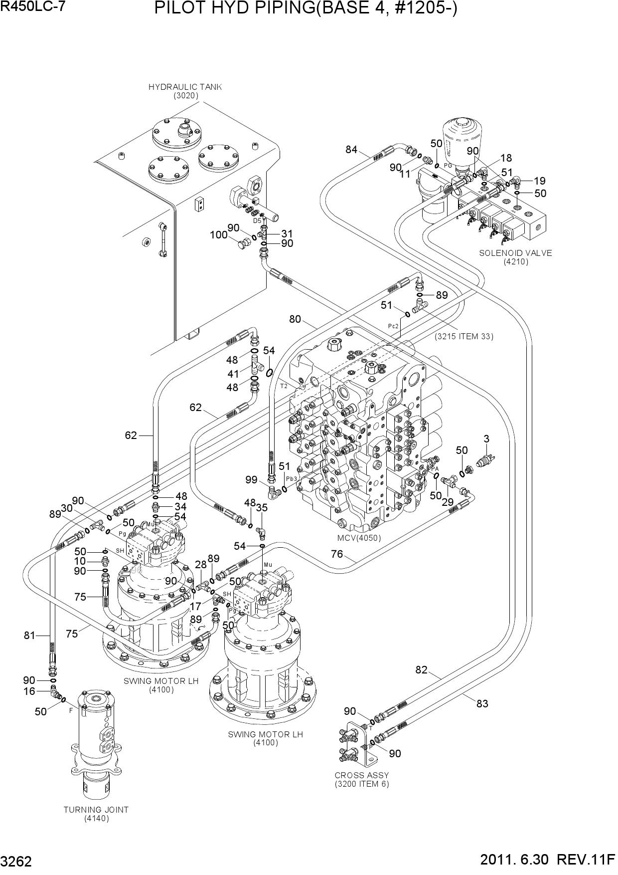 PILOT HYD PIPING(BASE 4, #1205-)
