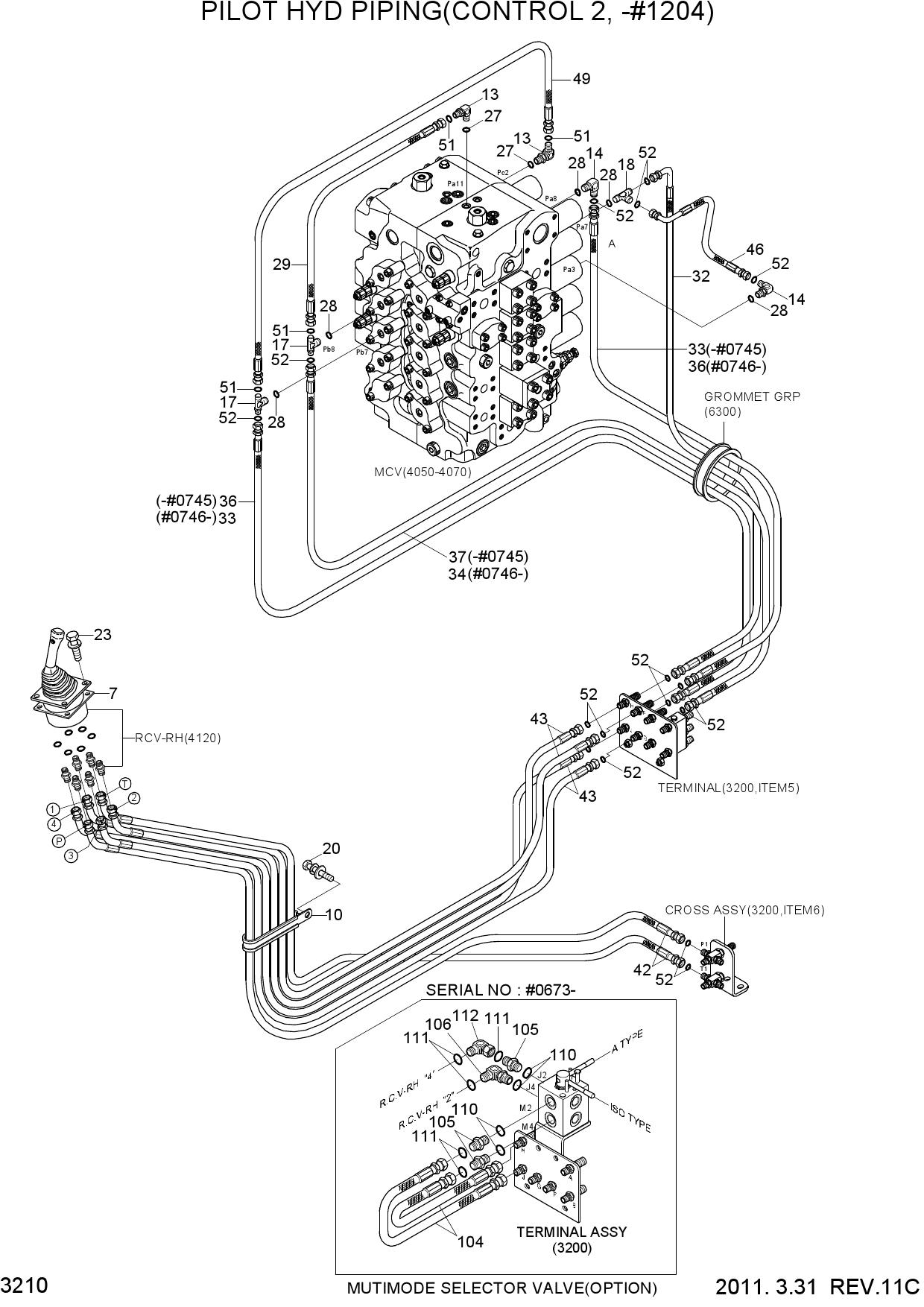 PILOT HYD PIPING(CONTROL 2, -#1204)