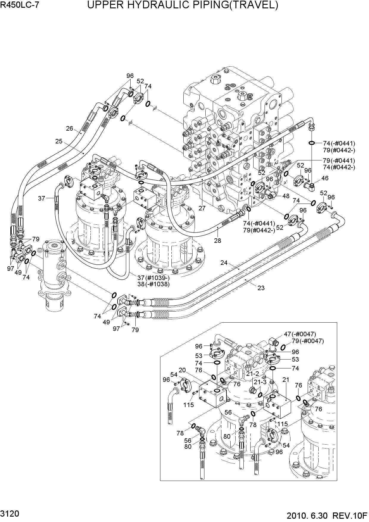 UPPER HYDRAULIC PIPING(TRAVEL)
