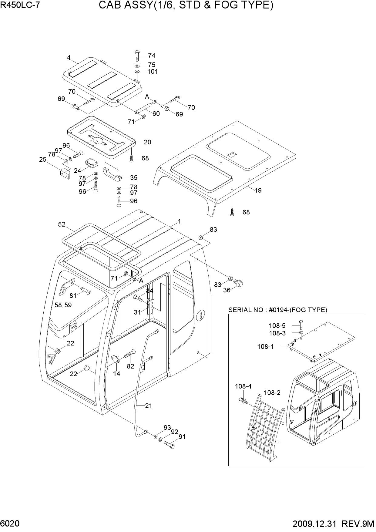 CAB ASSY(1/6, STD & FOG TYPE)