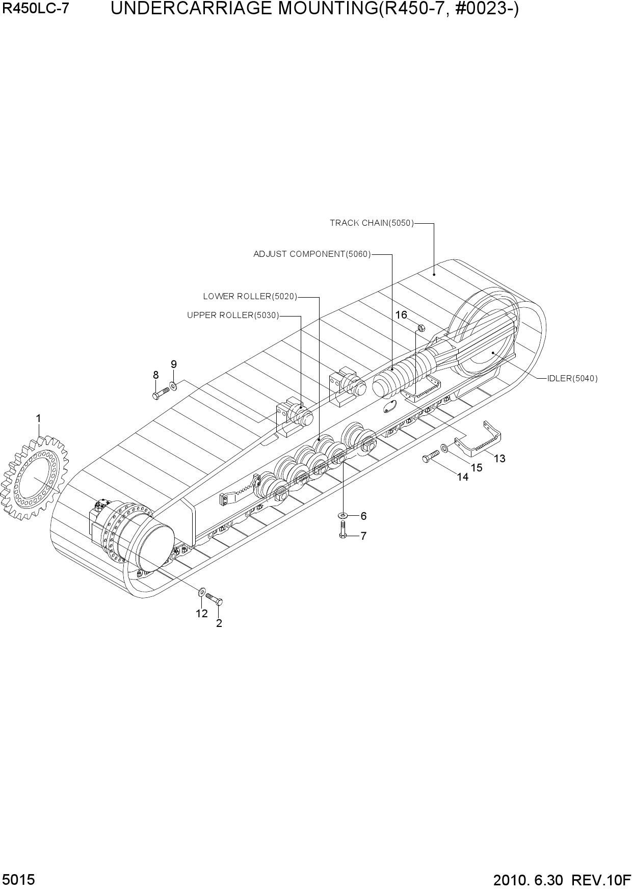 UNDERCARRIAGE MOUNTING(R450-7, #0023-)