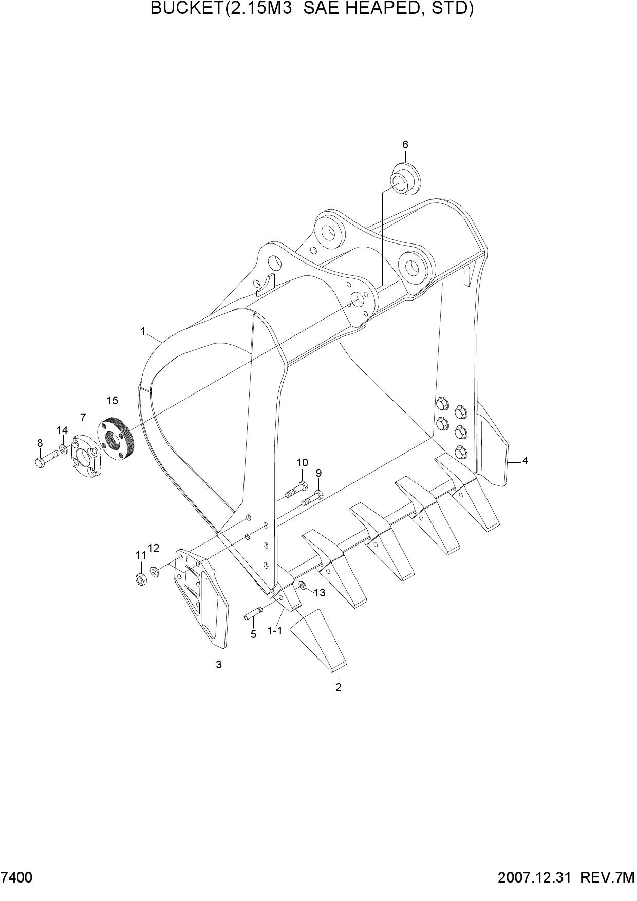 BUCKET(2.15M3 SAE HEAPED, STD)