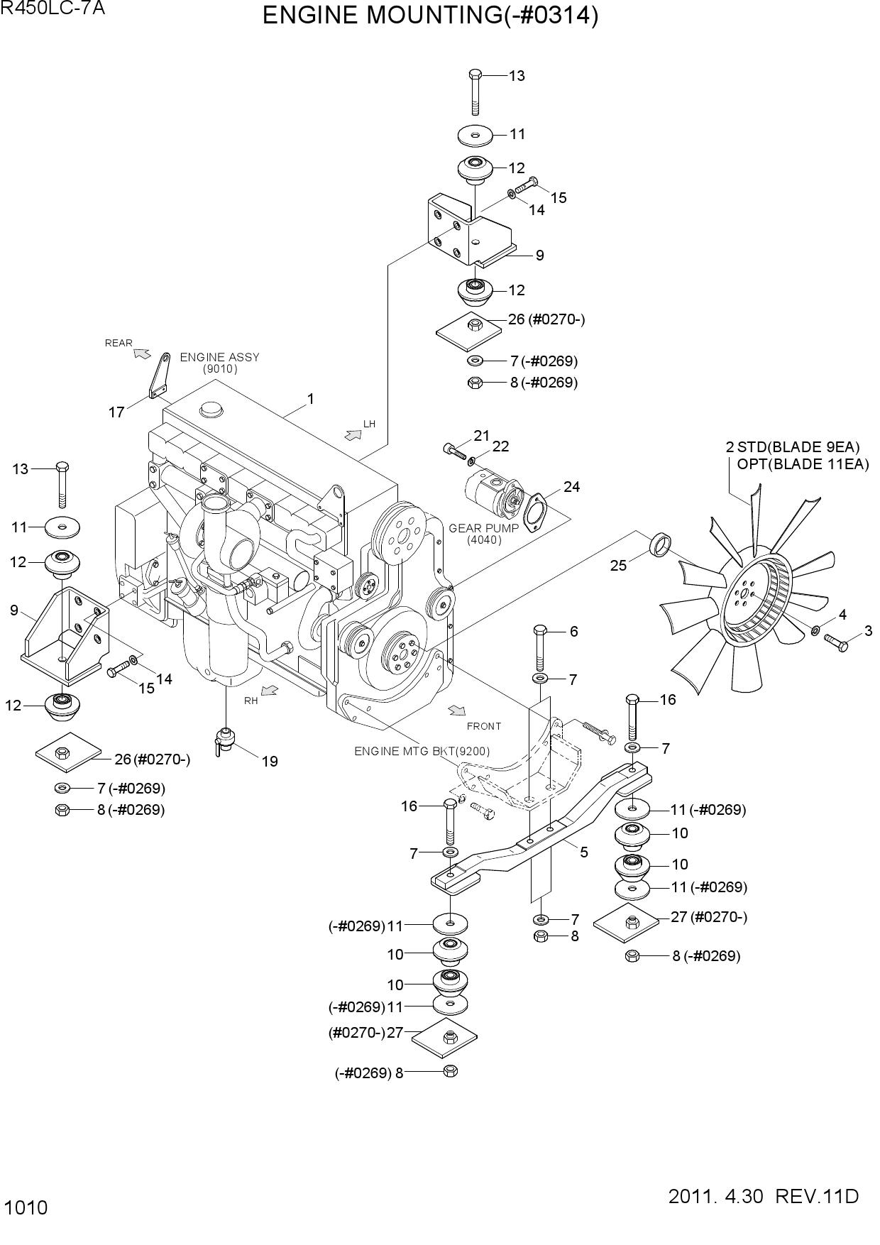 ENGINE MOUNTING(-#0314)
