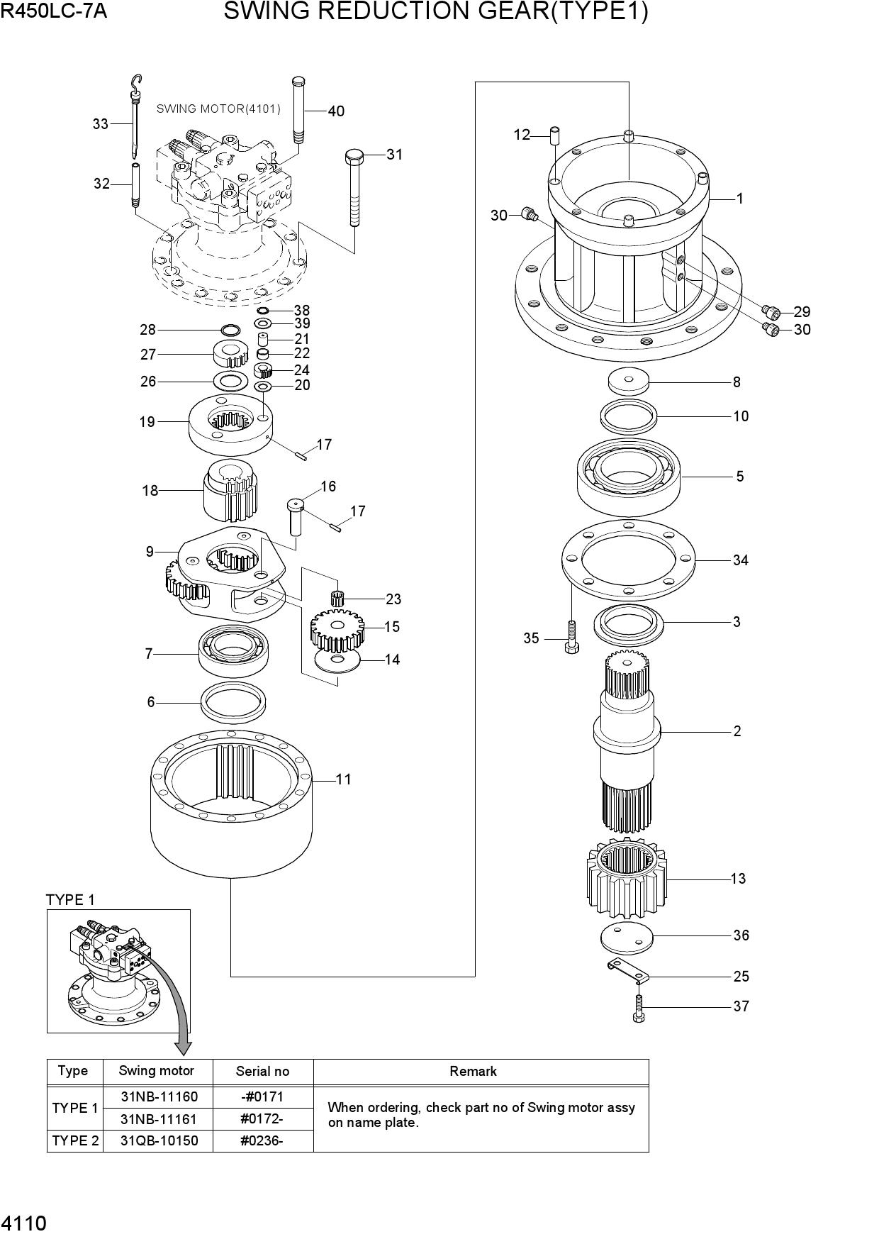SWING REDUCTION GEAR(TYPE1)