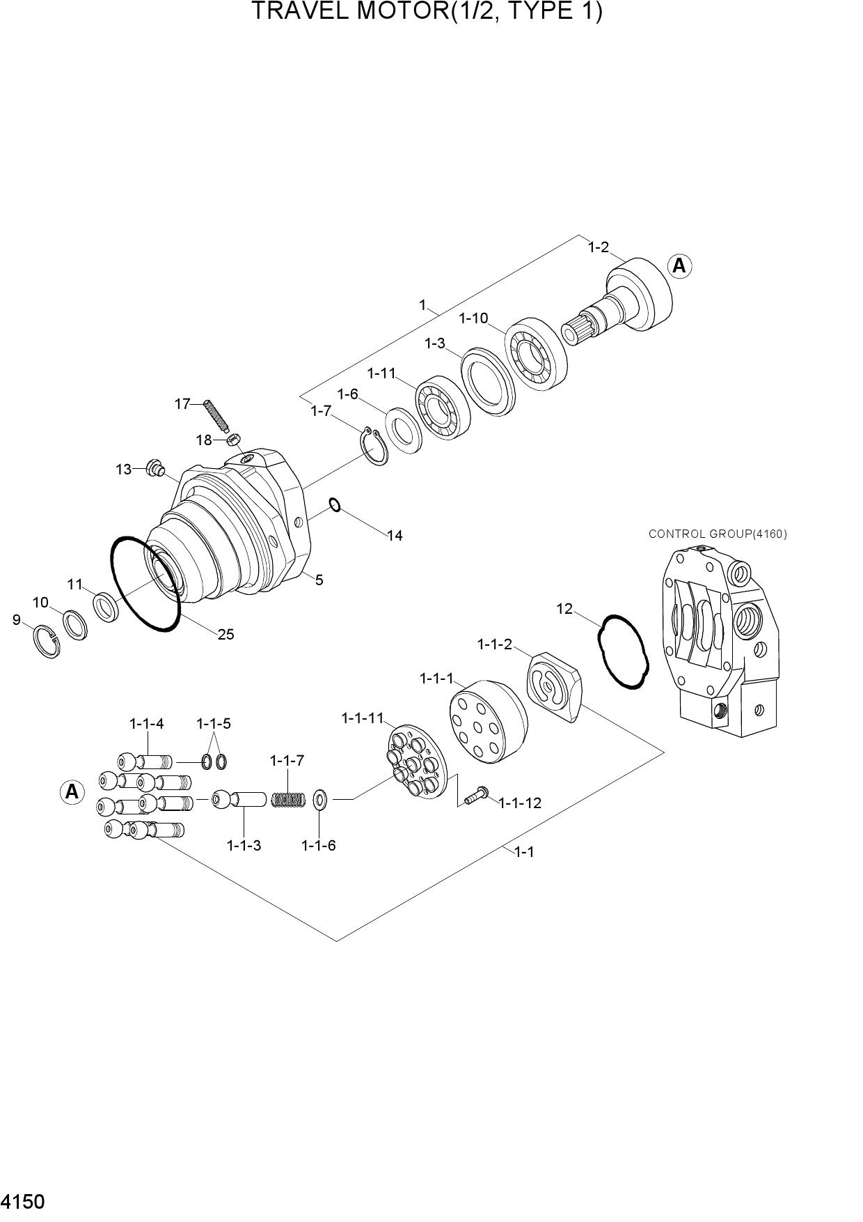 TRAVEL MOTOR(1/2, TYPE 1)